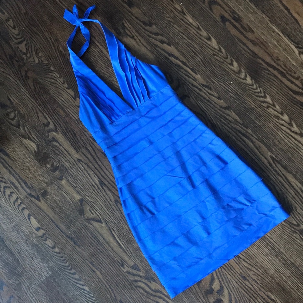 BCBG MaxAzria periwinkle blue halter dress sz 0